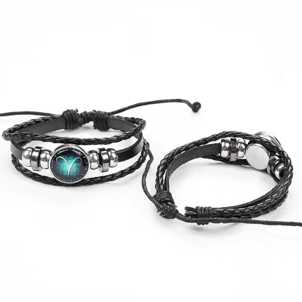 1pc 12 Constellations Leather Bracelet Characteristic
Vintage Quilted.